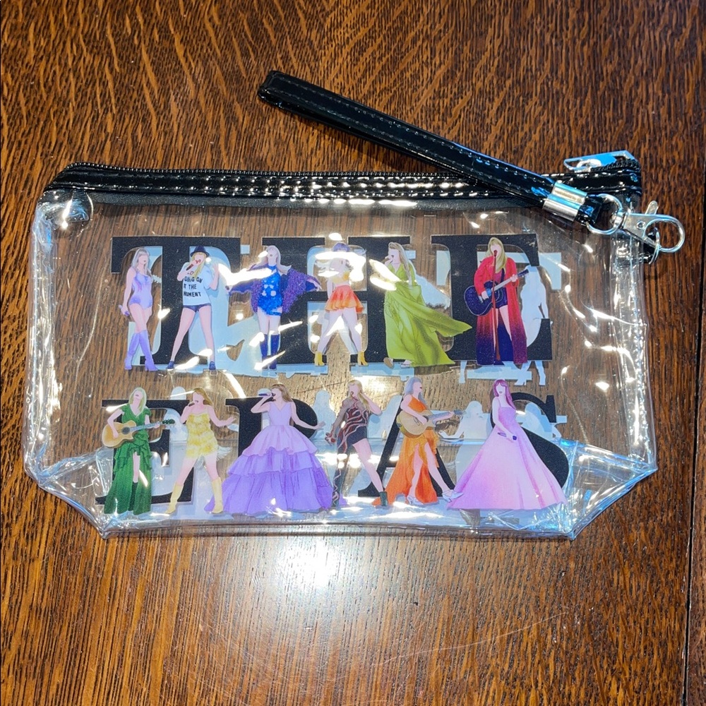 14 Taylor Swift Clear Zipper Pouch organizer wrist strap The Eras nwt